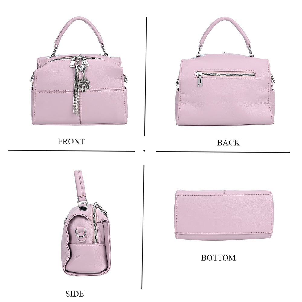 Leatherette Crossbody Bag with Tassel - Dollar Accessories - Lavender