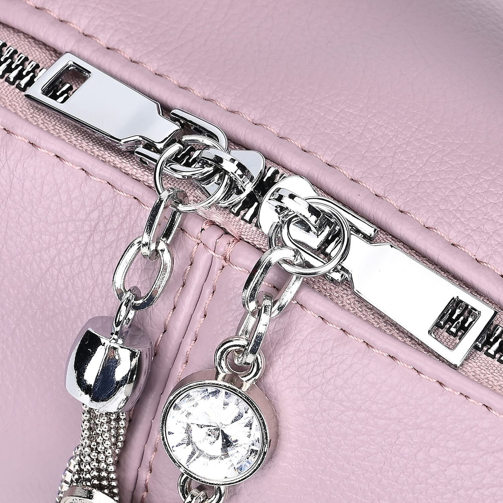 Leatherette Crossbody Bag with Tassel - Dollar Accessories - Lavender