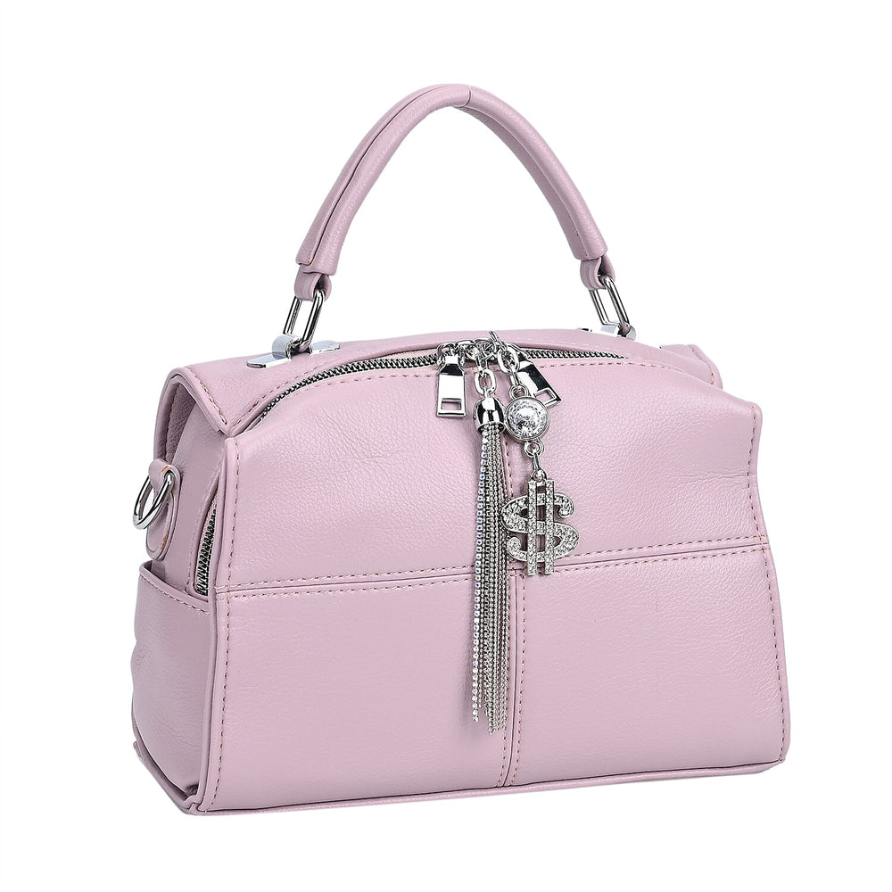 Leatherette Crossbody Bag with Tassel - Dollar Accessories - Lavender
