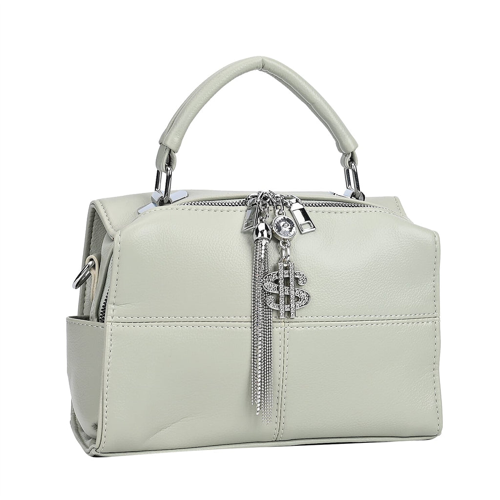 Leatherette Crossbody Bag with Tassel - Dollar Accessories - Olive