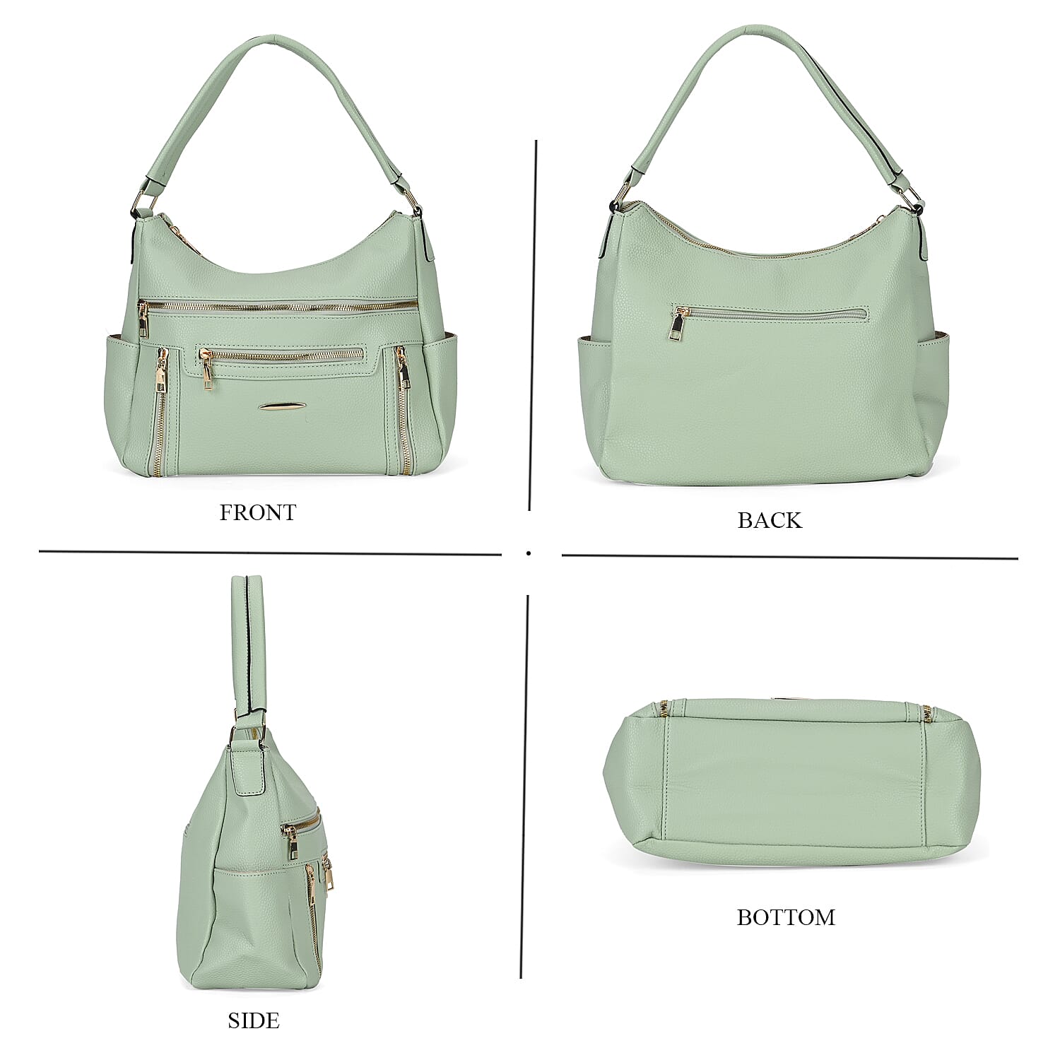 Leatherette Multipocket Crossbody Bag - Olive