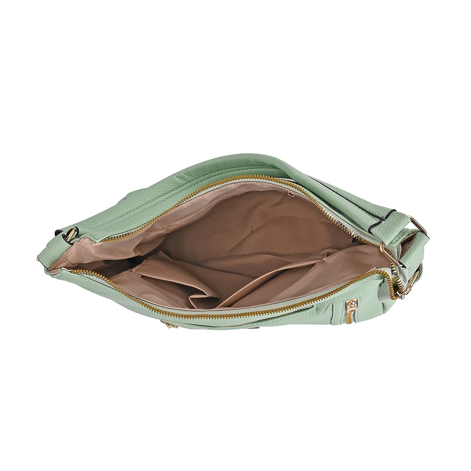 Leatherette Multipocket Crossbody Bag - Olive