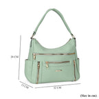 Leatherette Multipocket Crossbody Bag - Olive