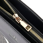 Leatherette Printed Crossbody Bag with Shoulder Strap - Handle Drop - Black