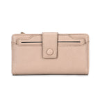 Leatherette RFID Wallet with 20 Card Slots - Beige