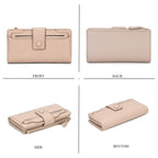 Leatherette RFID Wallet with 20 Card Slots - Beige