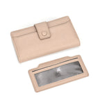Leatherette RFID Wallet with 20 Card Slots - Beige