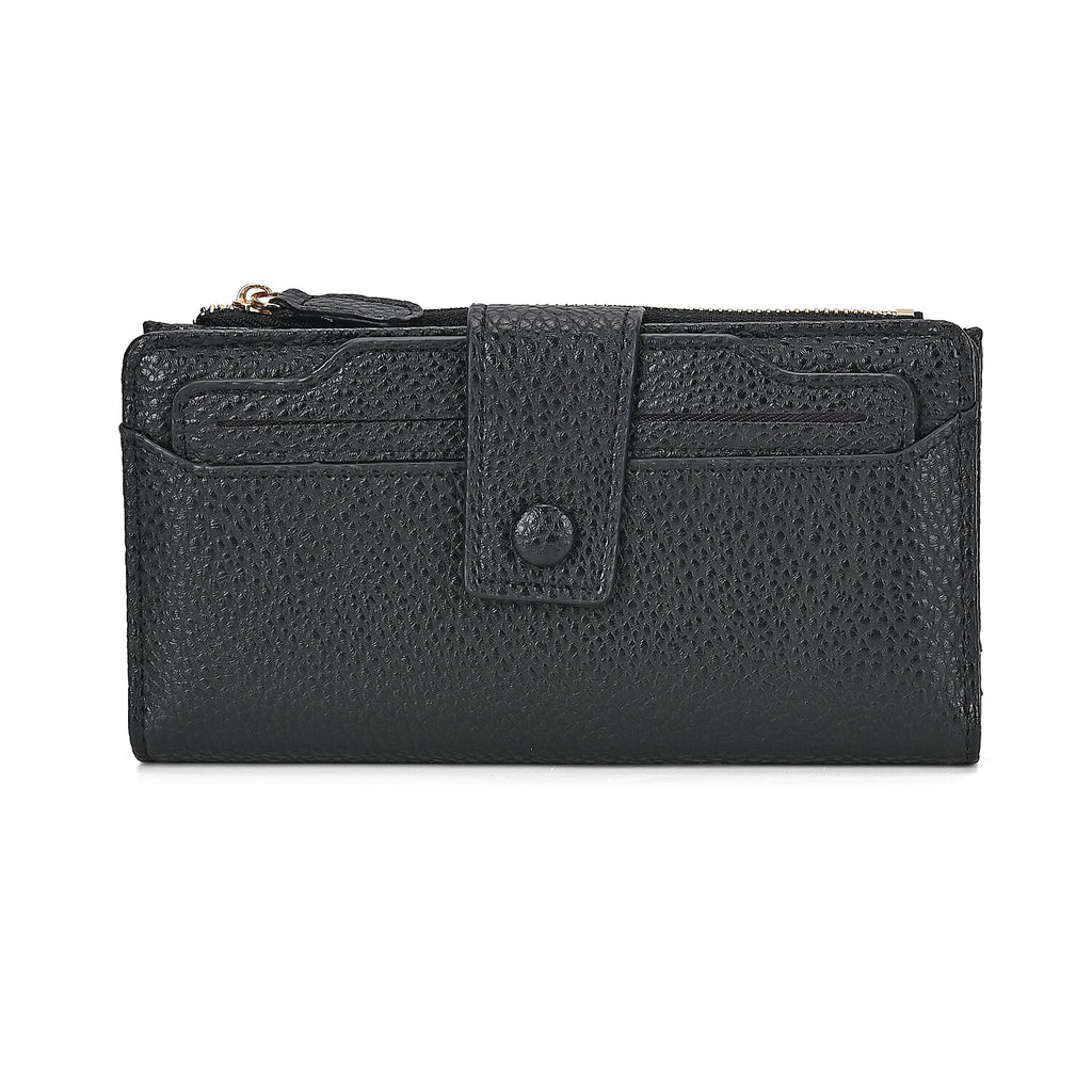 Leatherette RFID Wallet with 20 Card Slots - Black