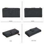 Leatherette RFID Wallet with 20 Card Slots - Black