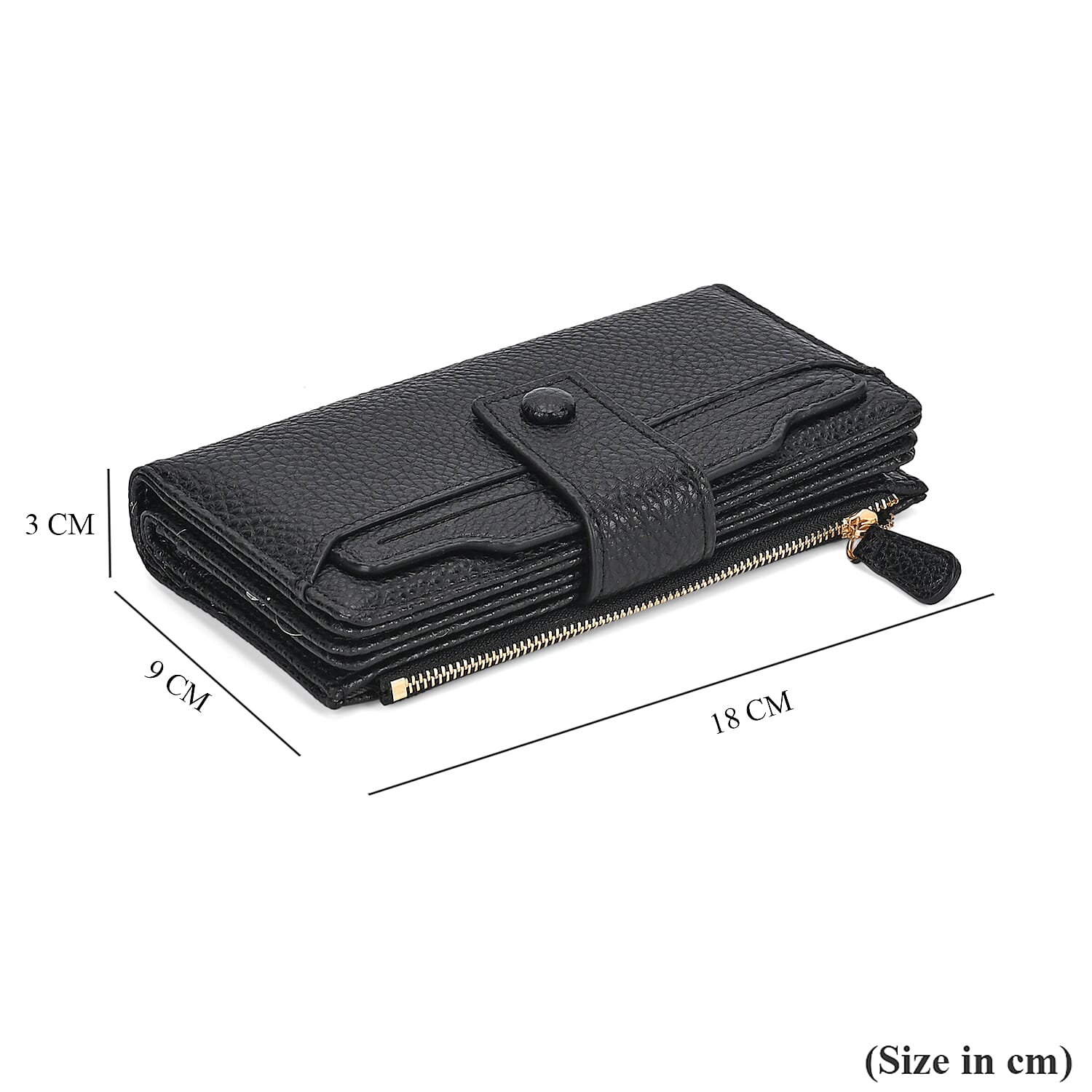 Leatherette RFID Wallet with 20 Card Slots - Black