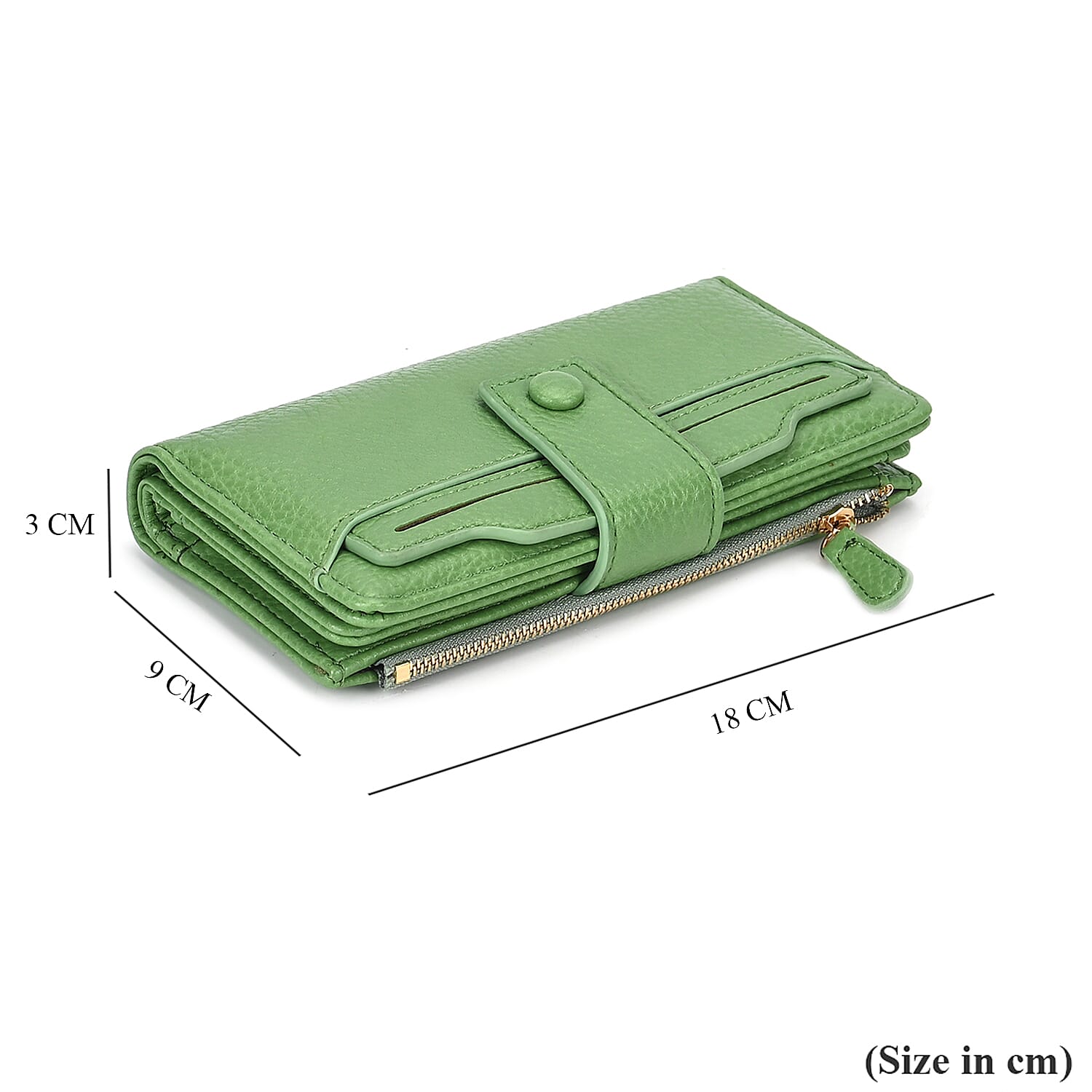 Leatherette RFID Wallet with 20 Card Slots - Olive
