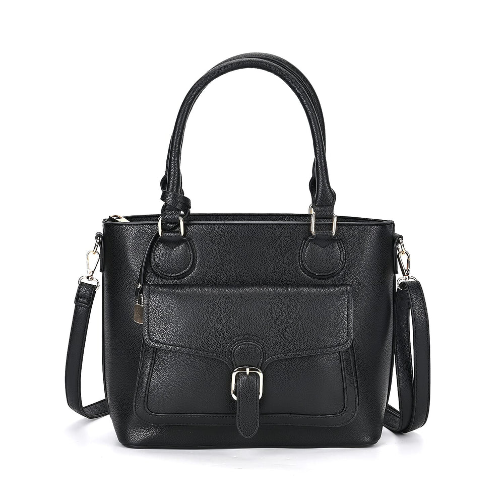 Solid Satchel Crossbody Bag - Black