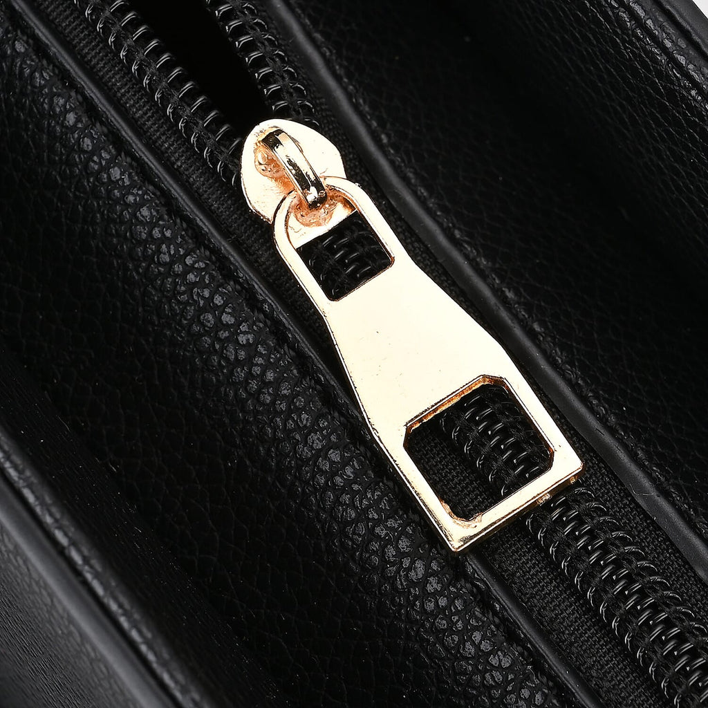 Solid Satchel Crossbody Bag - Black