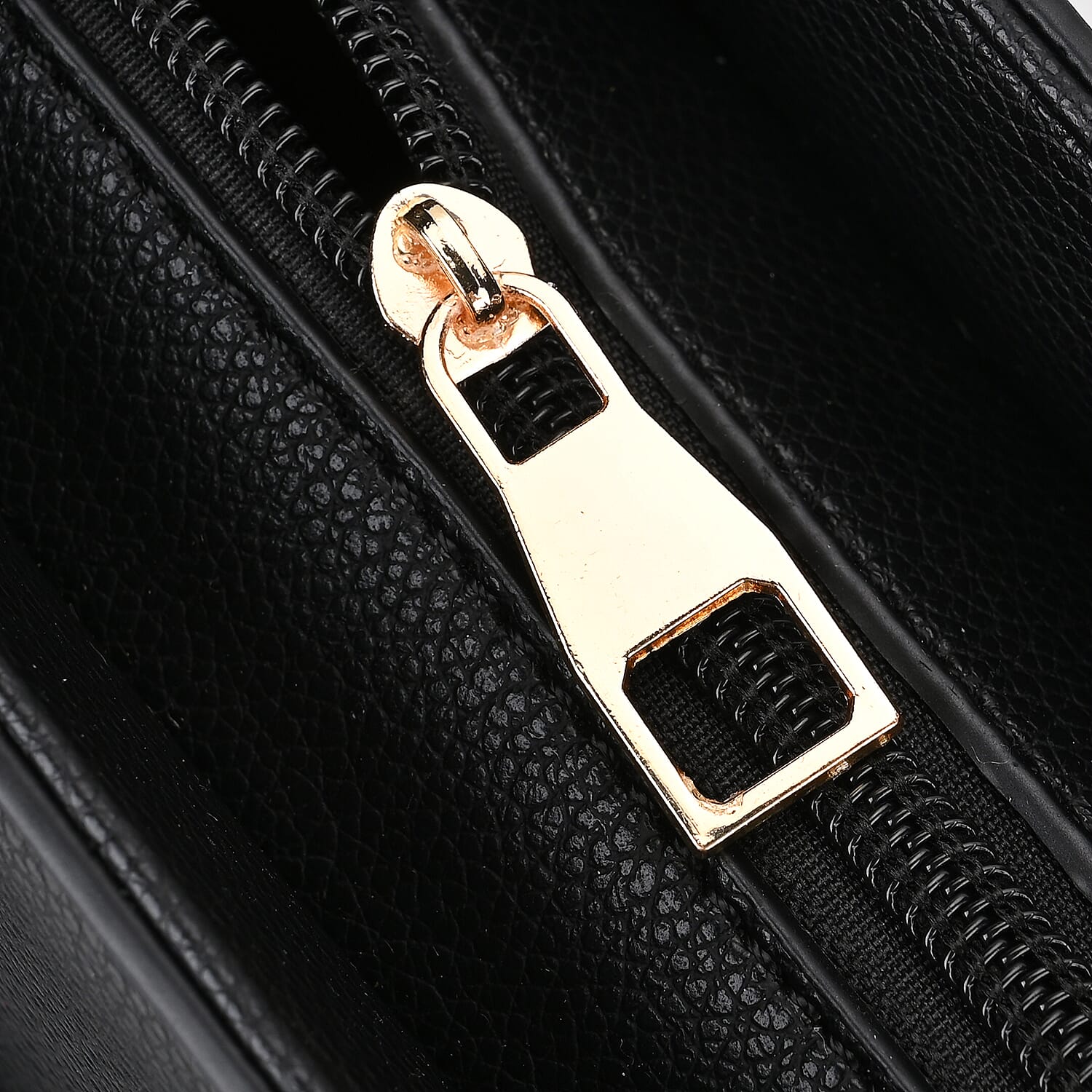 Solid Satchel Crossbody Bag - Black