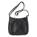 Vegan Leatherette Shoulder Bag with Handle Drop - Black