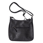 Vegan Leatherette Shoulder Bag with Handle Drop - Black