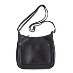 Vegan Leatherette Shoulder Bag with Handle Drop - Black