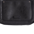 Vegan Leatherette Shoulder Bag with Handle Drop - Black