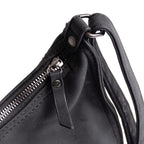 Vegan Leatherette Shoulder Bag with Handle Drop - Black