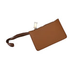 Leatherette Tote Bag with Pouch - Brown
