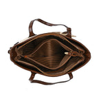 Leatherette Tote Bag with Pouch - Off White
