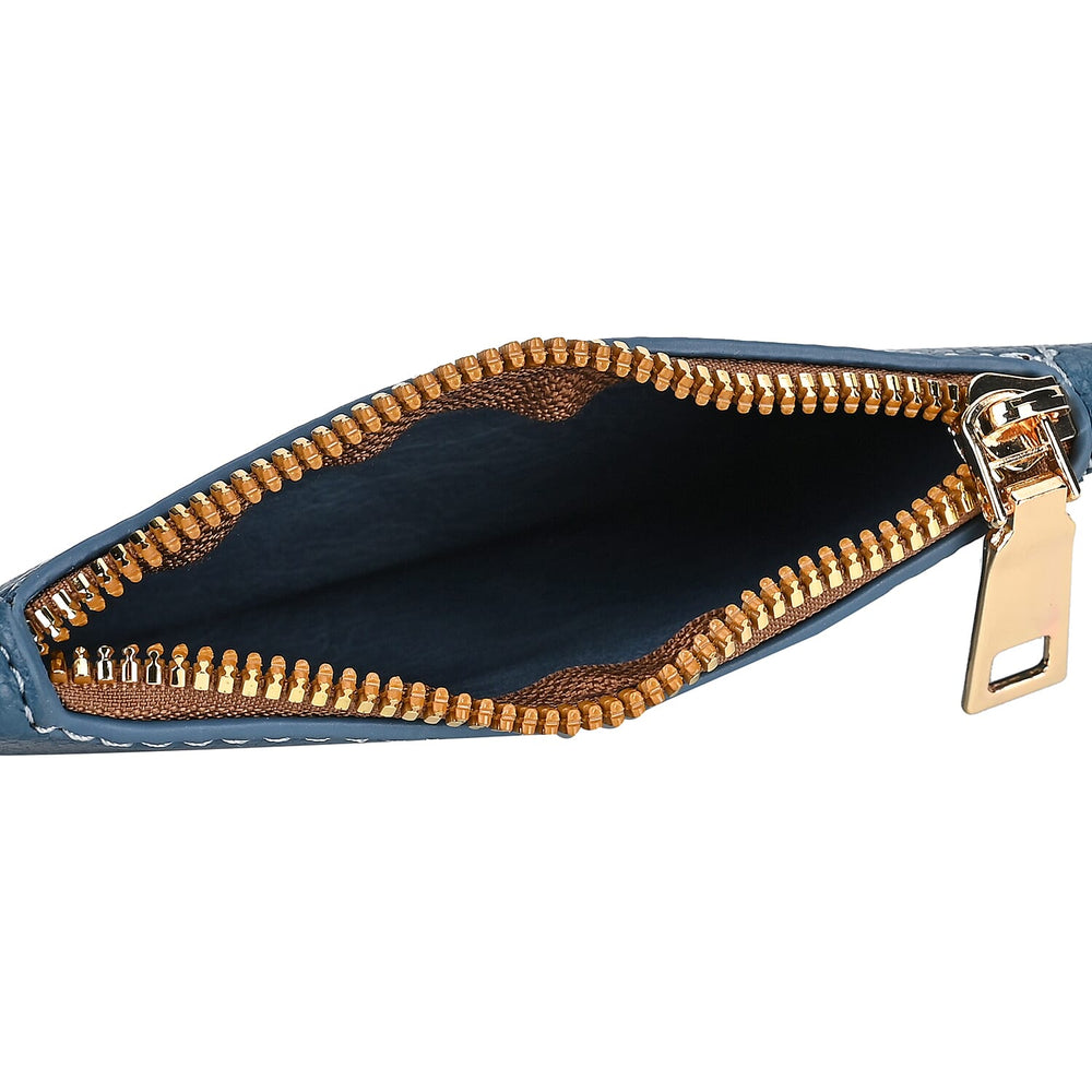 Leatherette Tote Bag with Pouch - Teal