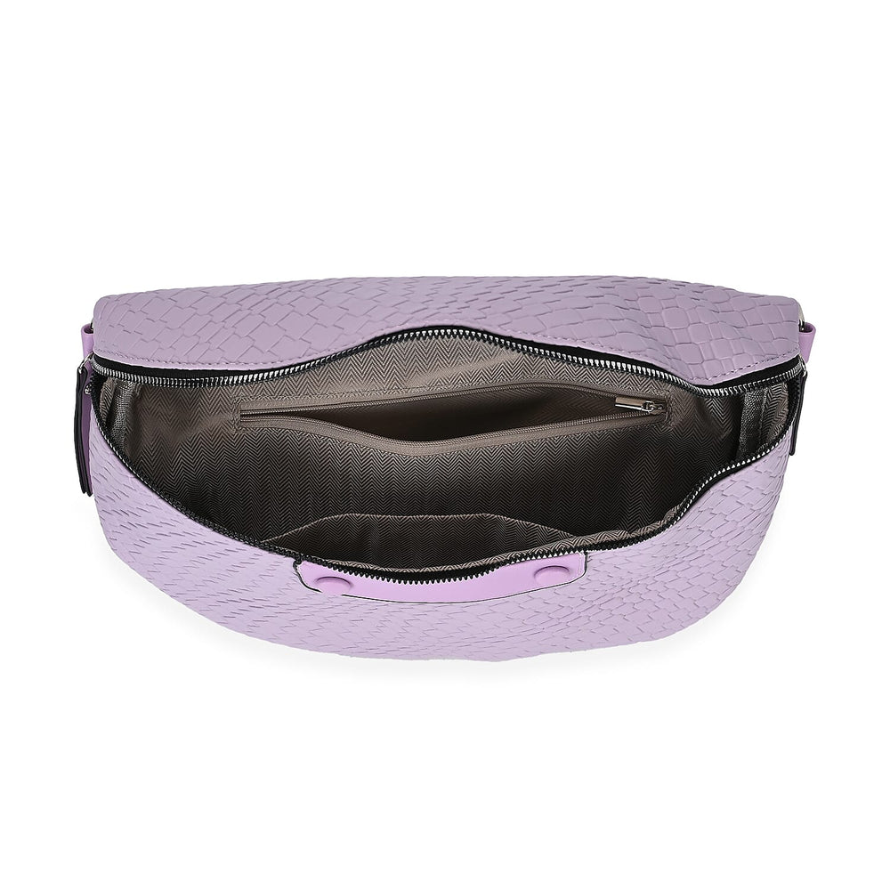 Leatherette Weave Pattern Bag - Lavender