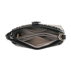 Zebra Patterned Crossbody Bag - Black