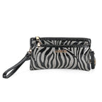 Leatherette Zebra Pattern Crossbody Bag - Zebra