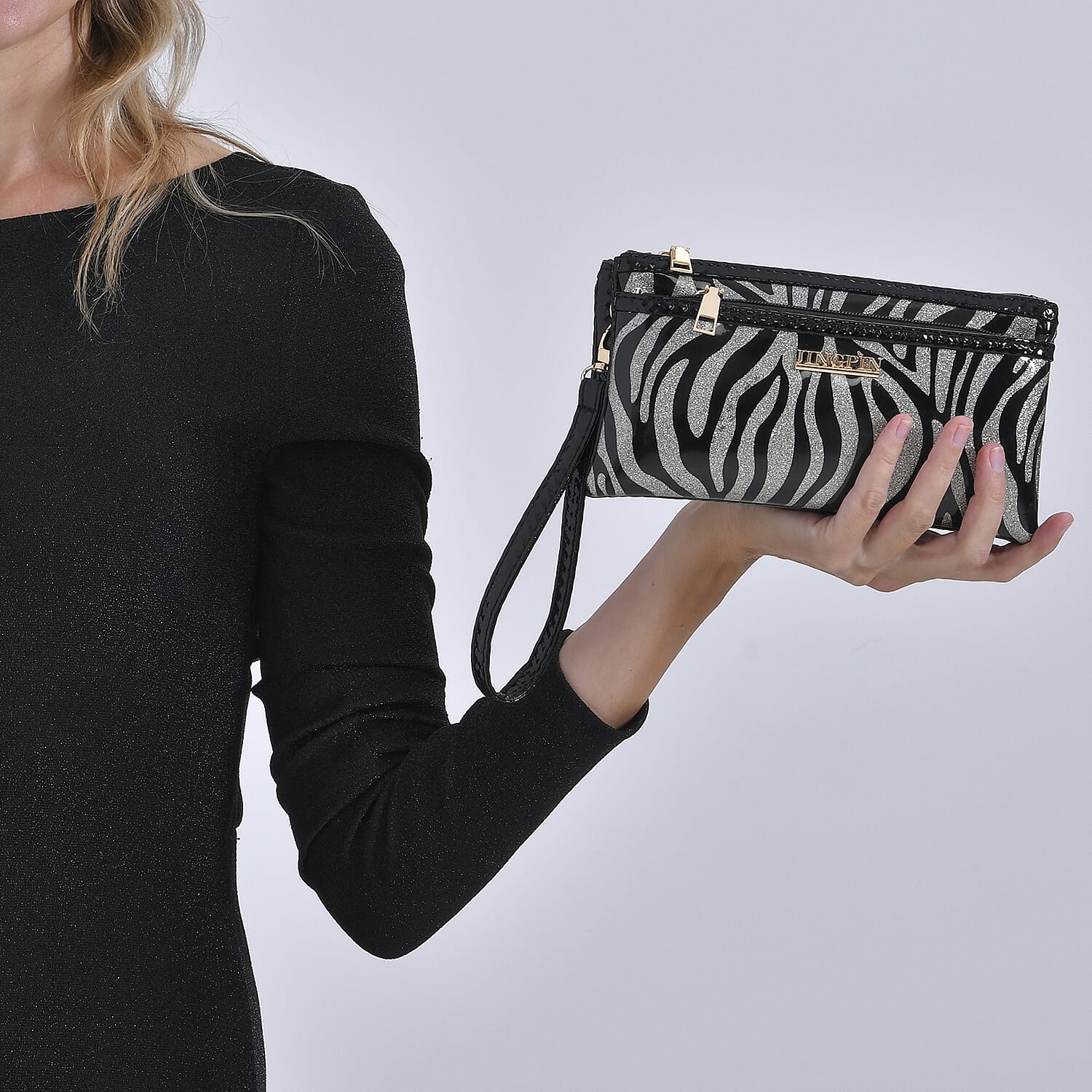 Leatherette Zebra Pattern Crossbody Bag - Zebra