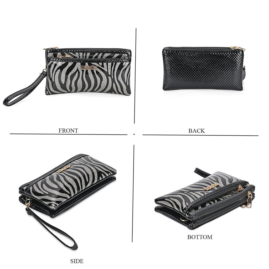 Leatherette Zebra Pattern Crossbody Bag - Zebra