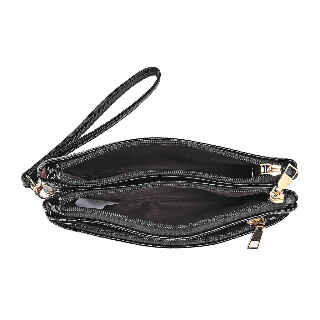Leatherette Zebra Pattern Crossbody Bag - Zebra