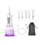 Leominor Water Flosser Portable Oral Irrigator, 7 Tips 5 Modes - Purple