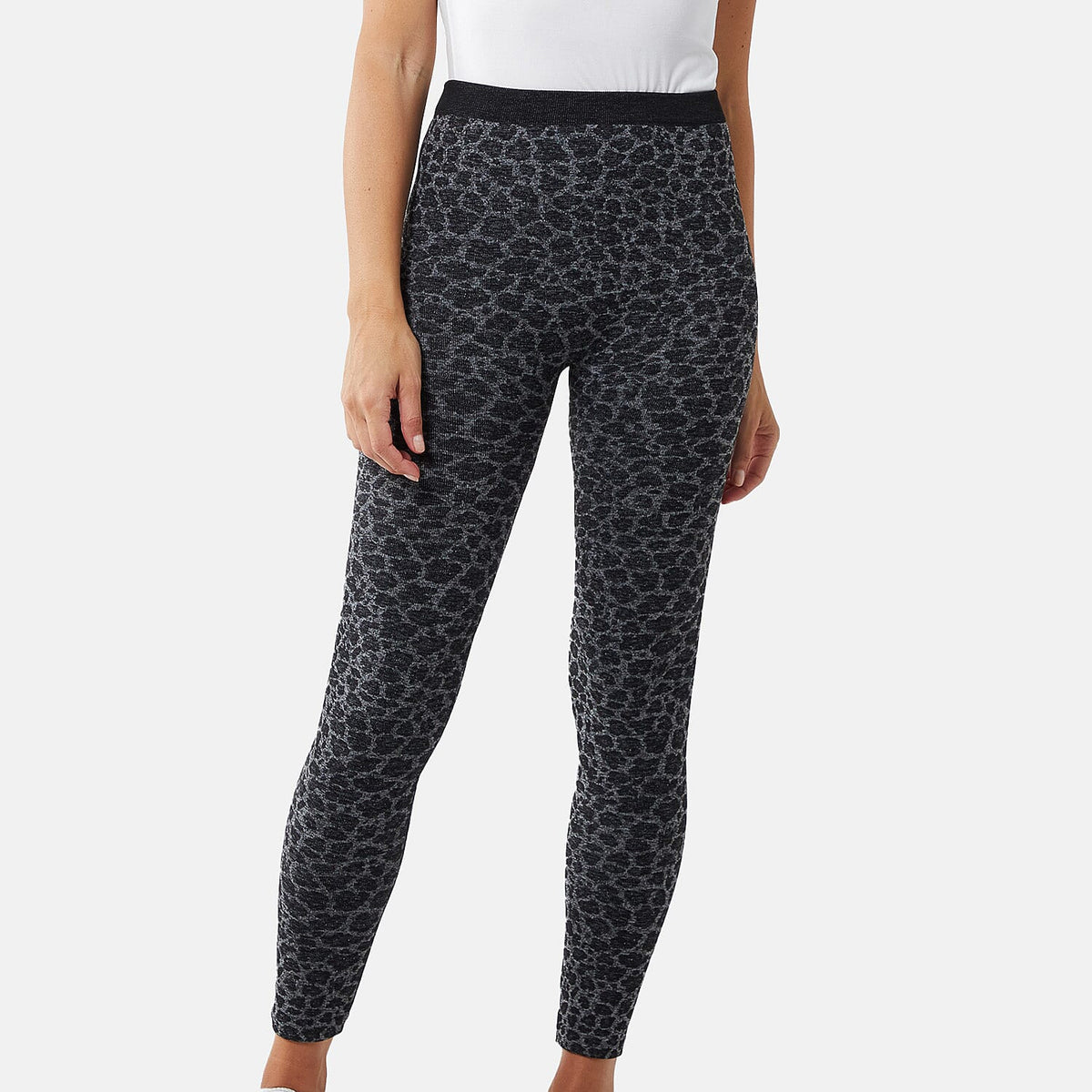 Polyester Leopard Bottom and Legging (Size 1x1 cm) - Black