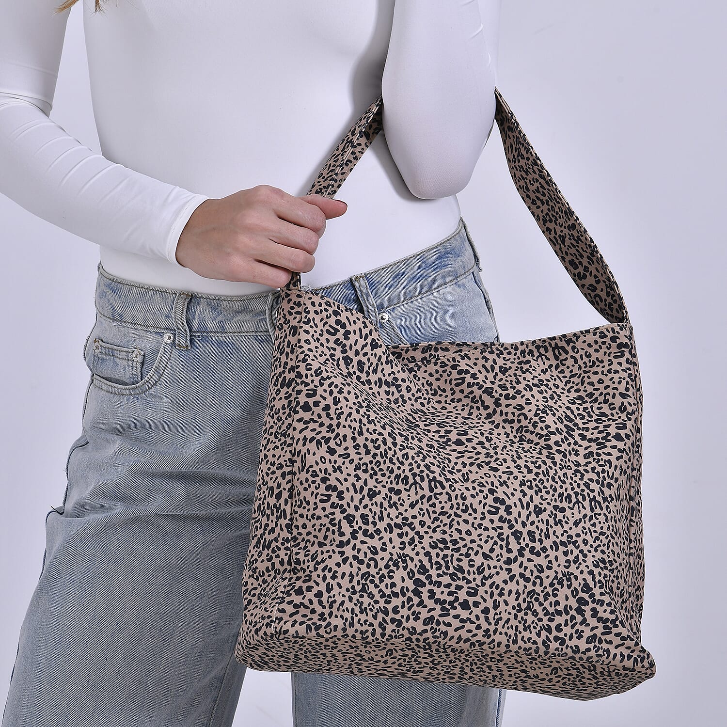 Leopard Print Tote Bag - Brown