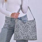 Leopard Printed Tote Bag - White