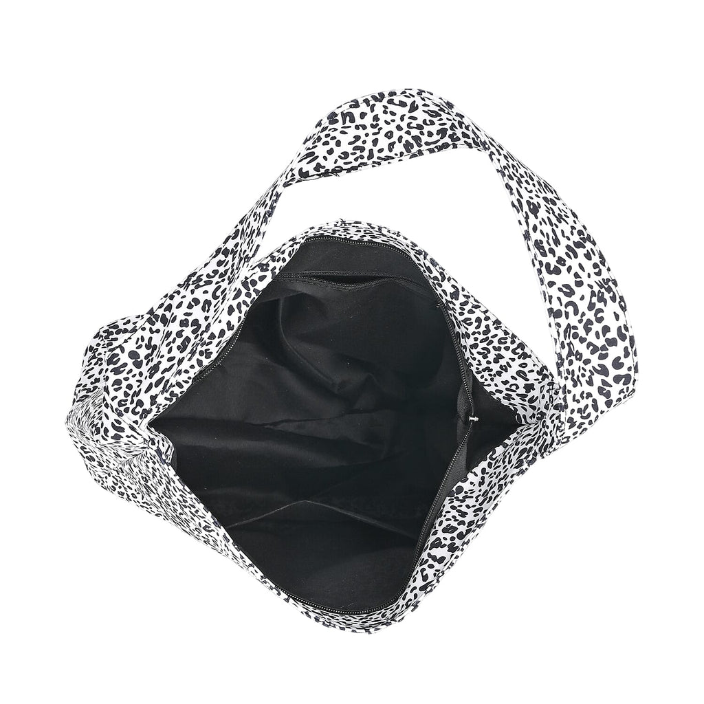 Leopard Printed Tote Bag - White