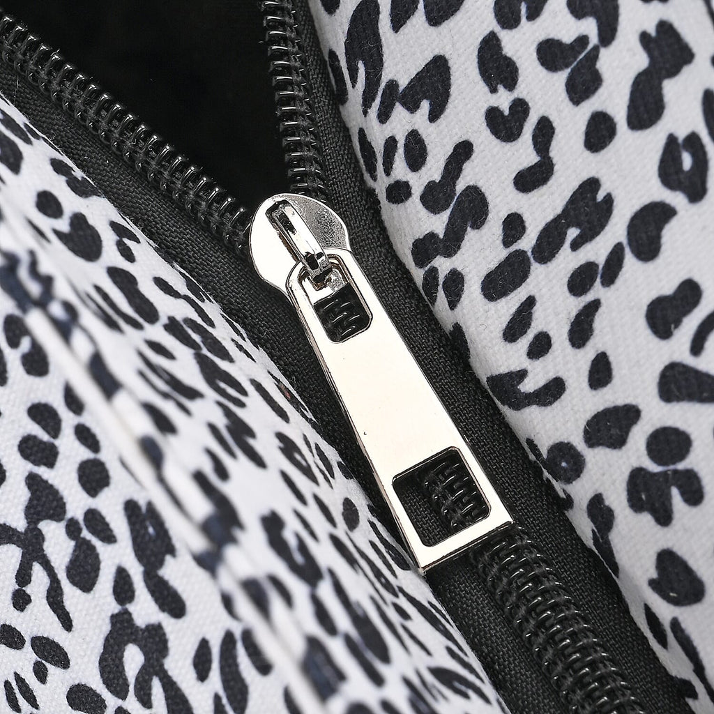 Leopard Printed Tote Bag - White