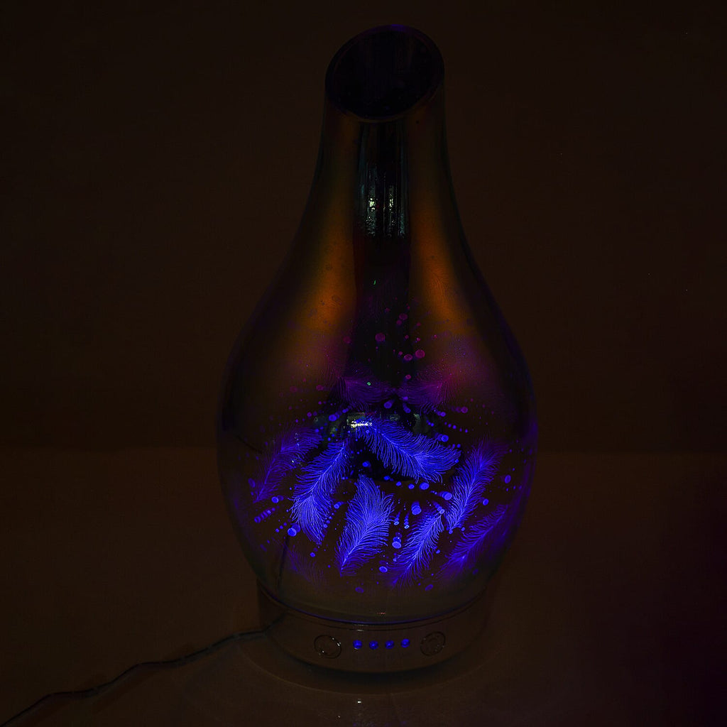 Lesser & Pavey Desire Mystic Colour Glass Aroma Humidifier Lamp - Feather