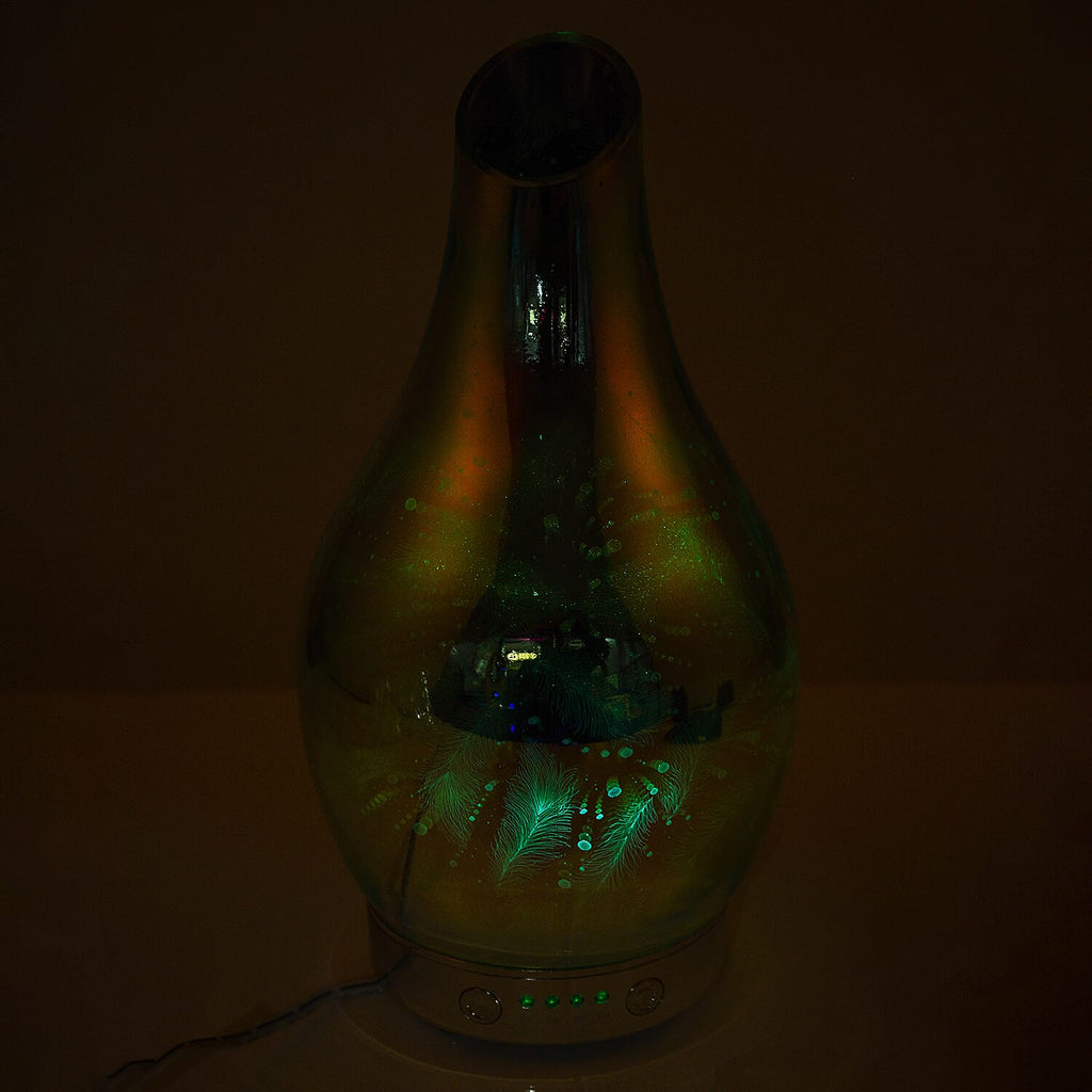 Lesser & Pavey Desire Mystic Colour Glass Aroma Humidifier Lamp - Feather