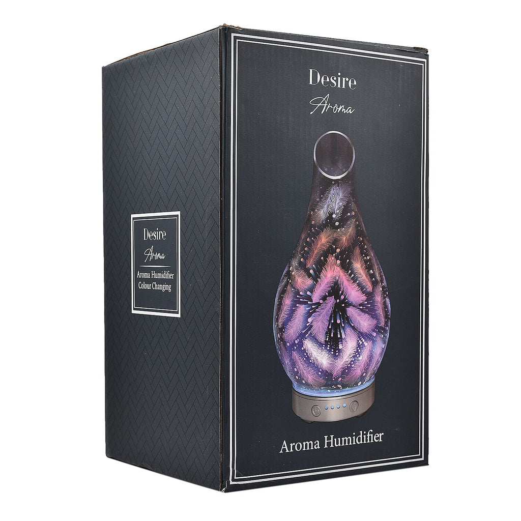 Lesser & Pavey Desire Mystic Colour Glass Aroma Humidifier Lamp - Feather