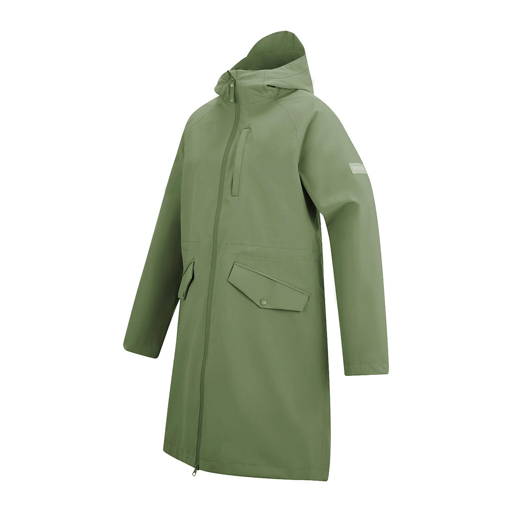 Regatta Womens Waterproof Longline Jacket with Adjustable Waist and Hood (Size 12) - Green