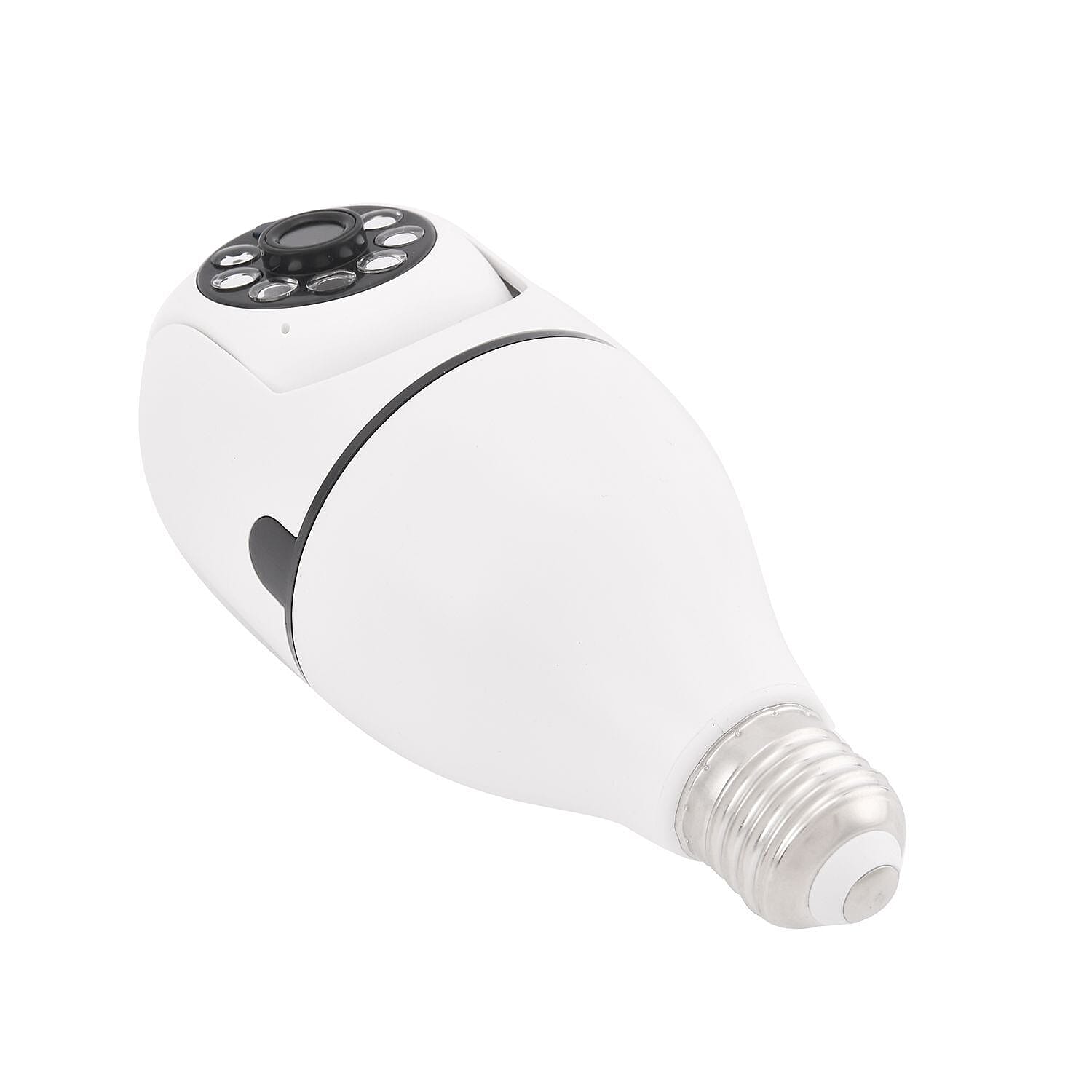 Light Bulb Security Camera with Night Vision, Full HD, Two Way Audio, 365 Degree Panoramic Clear View