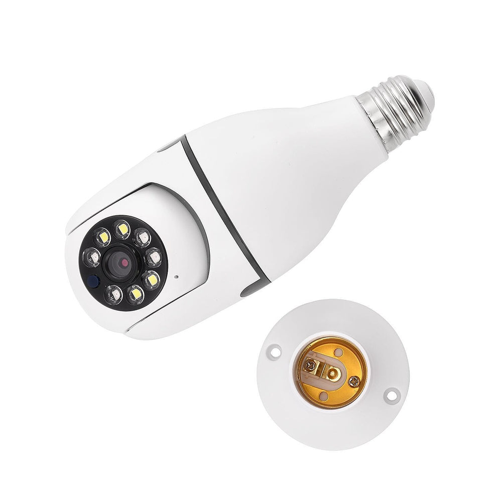 Light Bulb Security Camera with Night Vision, Full HD, Two Way Audio, 365 Degree Panoramic Clear View