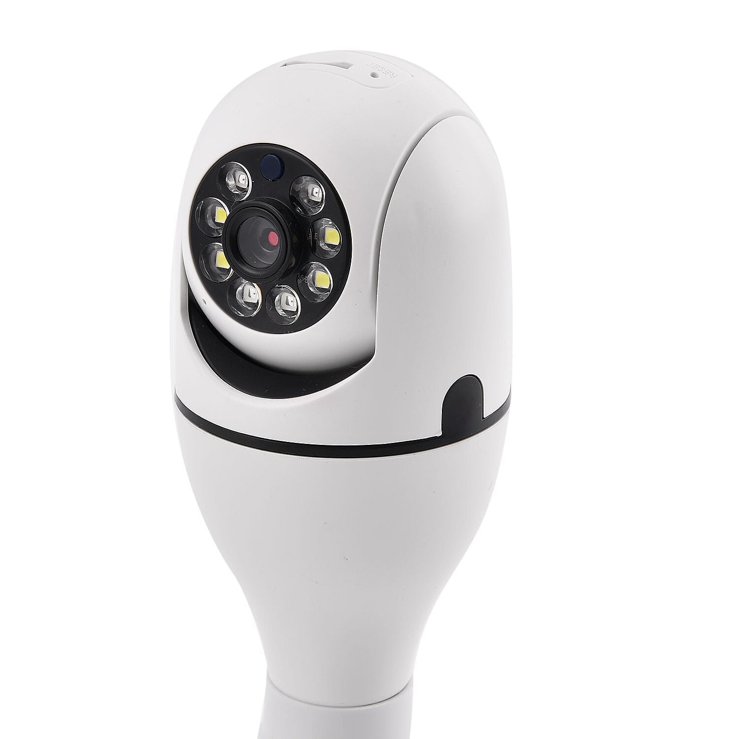 Light Bulb Security Camera with Night Vision, Full HD, Two Way Audio, 365 Degree Panoramic Clear View