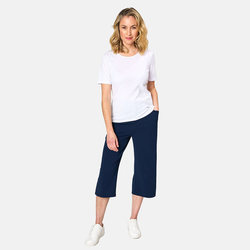 EMRECO Lightweight Crepe Culotte (Size 16) - Navy