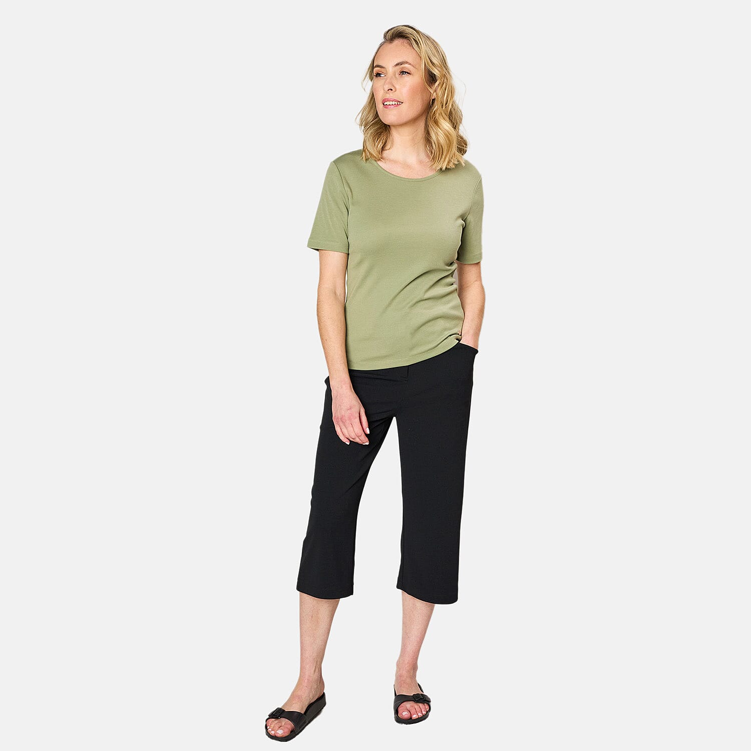 EMRECO Lightweight Crepe Culotte (Size 18) - Black