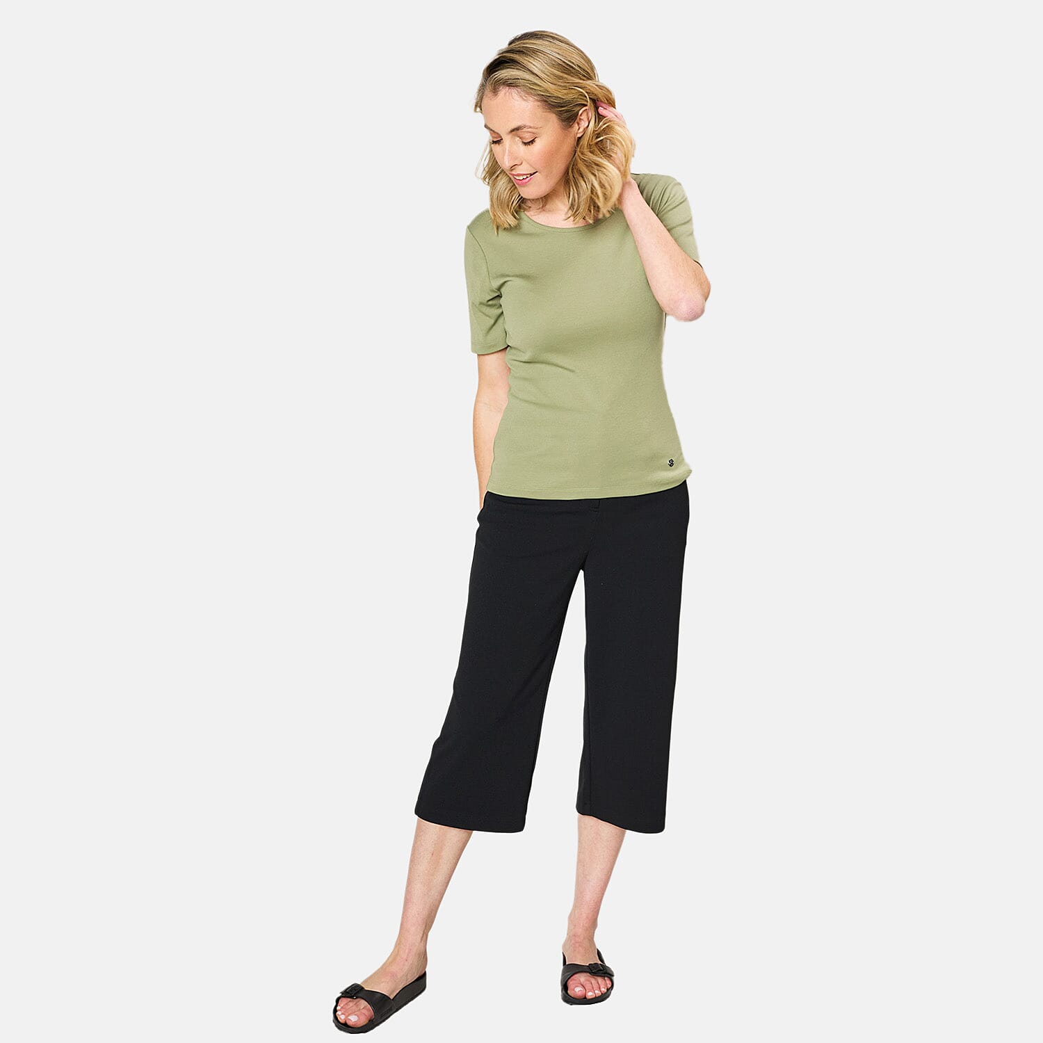 EMRECO Lightweight Crepe Culotte (Size 18) - Black