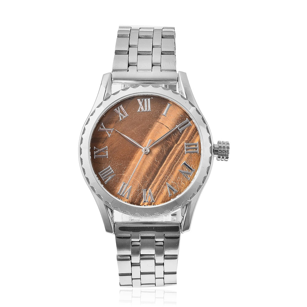 Limited Edition Genoa Automatic Movement Tigers Eye Dial Water Resistant Watch With Exhibition Back