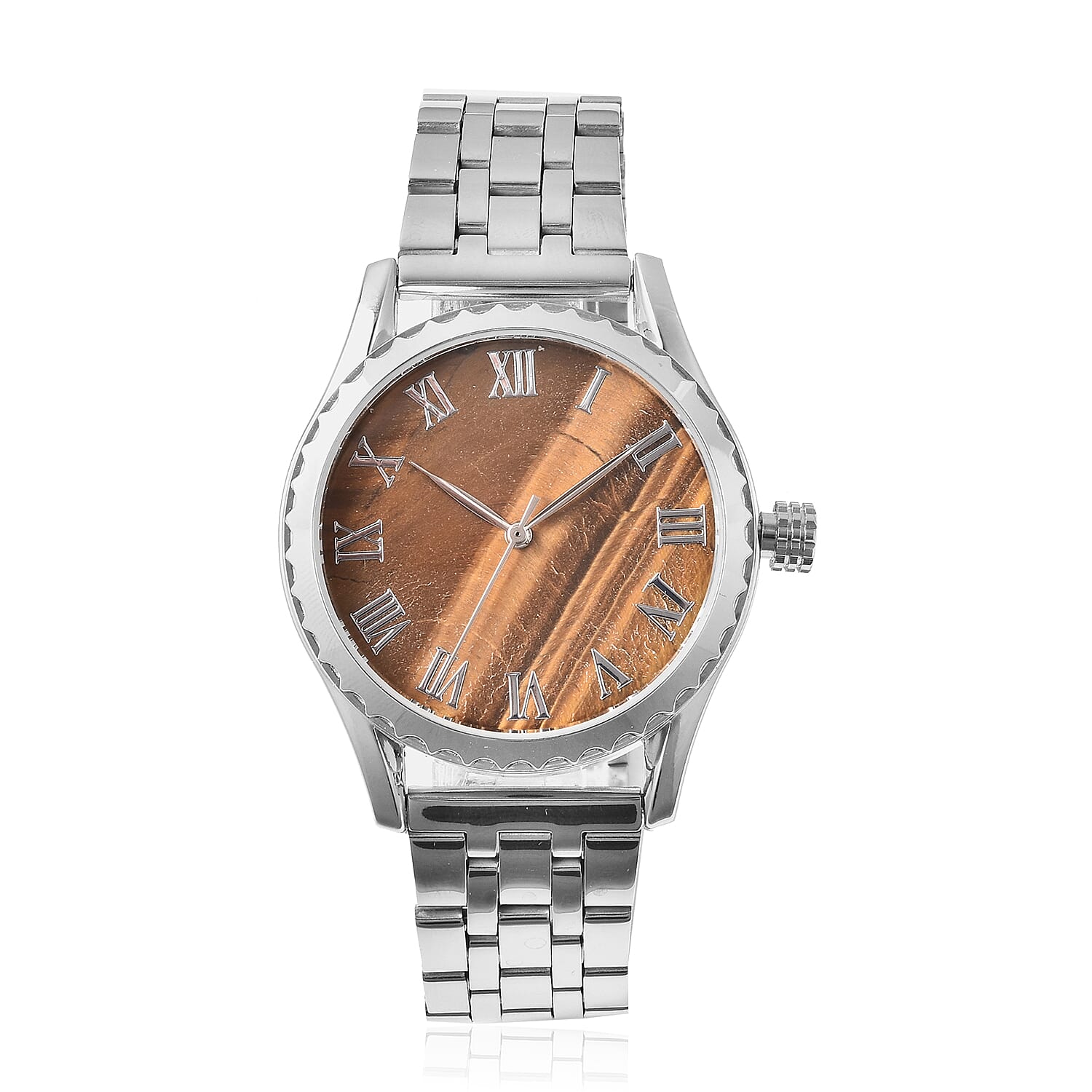Limited Edition Genoa Automatic Movement Tigers Eye Dial Water Resistant Watch With Exhibition Back